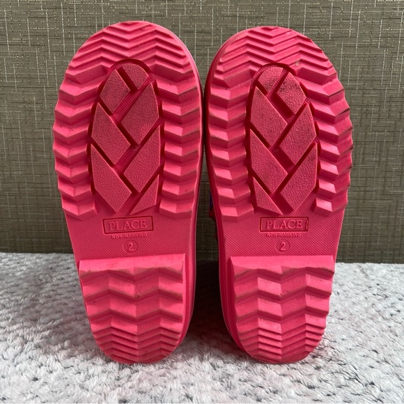 The Children’s Place Kids Pink and Multicolor Winter Boots Sz 2 - Picture 8 of 11